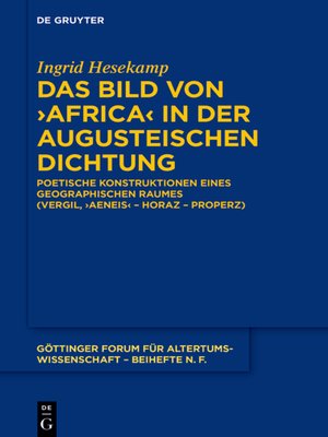 cover image of Das Bild von ›Africa  in der augusteischen Dichtung